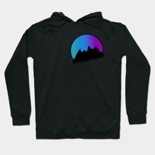 Mountains Gradient Sky Sticker Hoodie